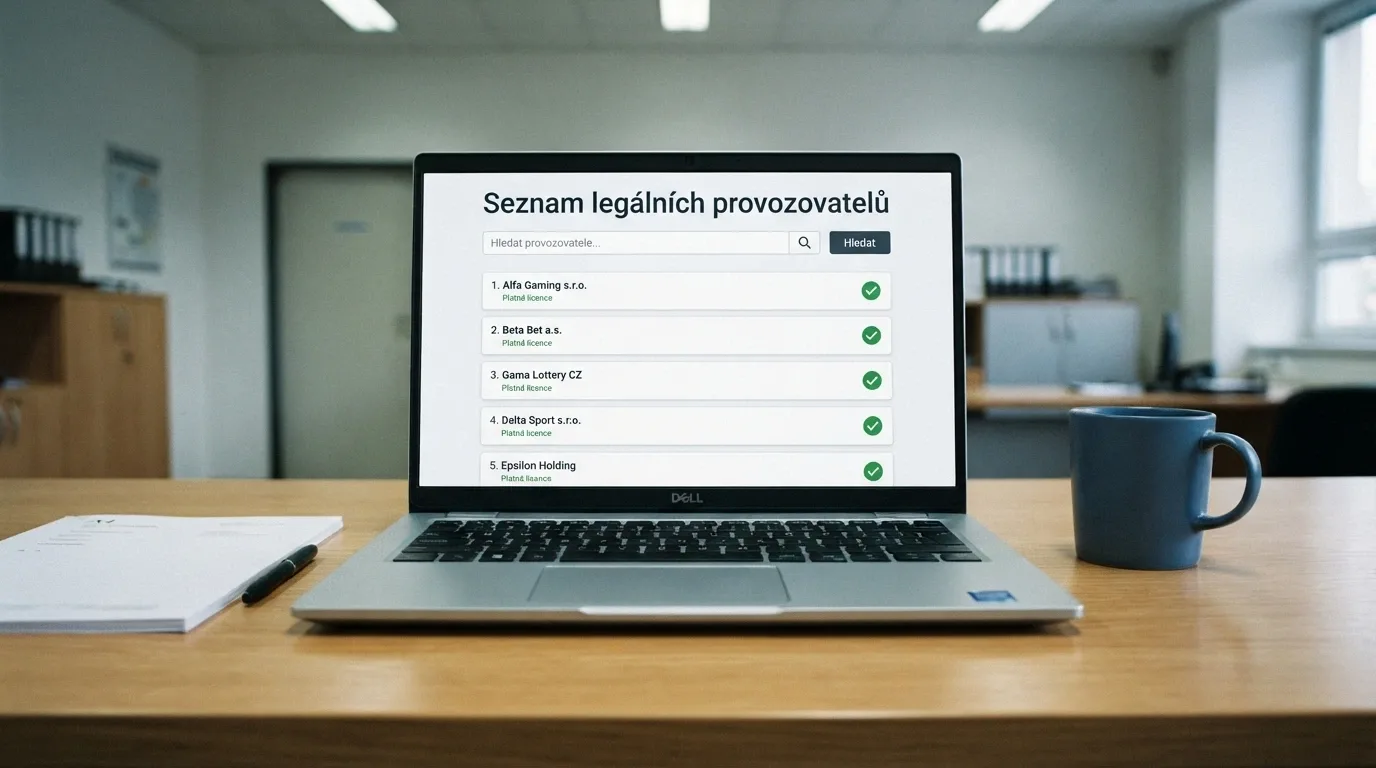 Úřední dokument s razítkem Ministerstva financí ČR a paragrafy zákona o hazardních hrách