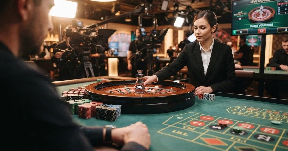 Živý krupiér u rulety v online casinu s přenosem v reálném čase