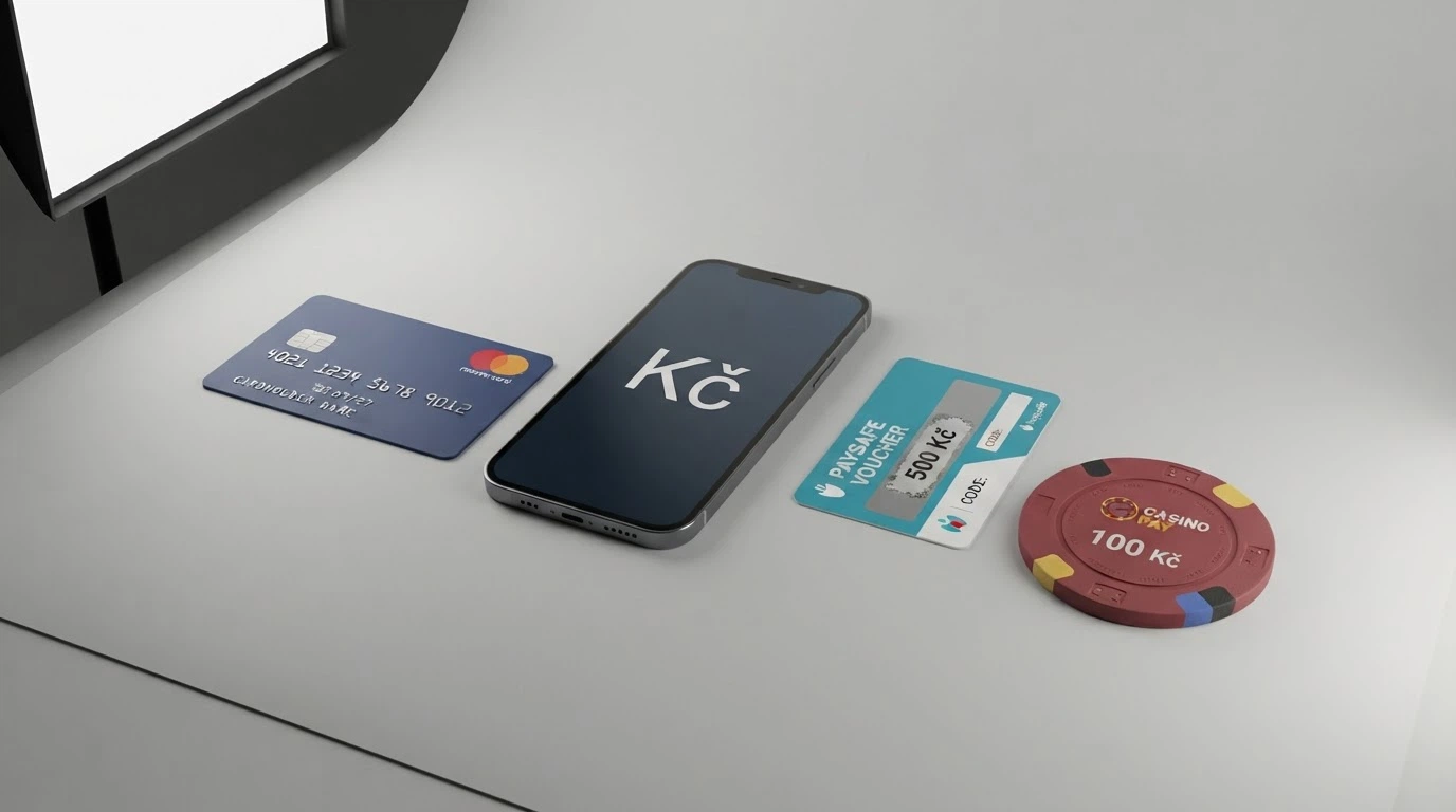 Koláž nejpoužívanějších mobilních platebních metod — Google Pay, platební karta, Paysafecard, mobil s potvrzovací SMS
